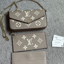 Louis Vuitton Felicie Pochette Monogram Empreinte Leather Bag for