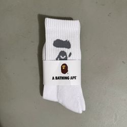BAPE Ape Head Crew Socks – White