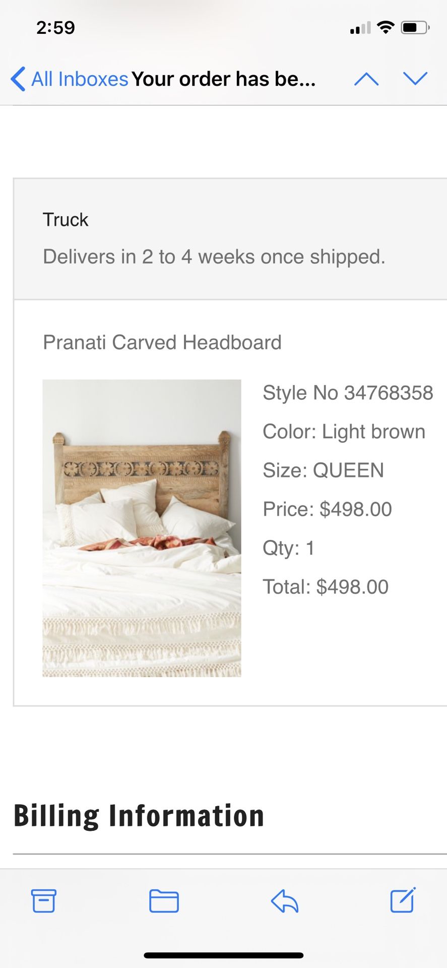 Urban Outfitters Pranati Carved Headboard QUEEN