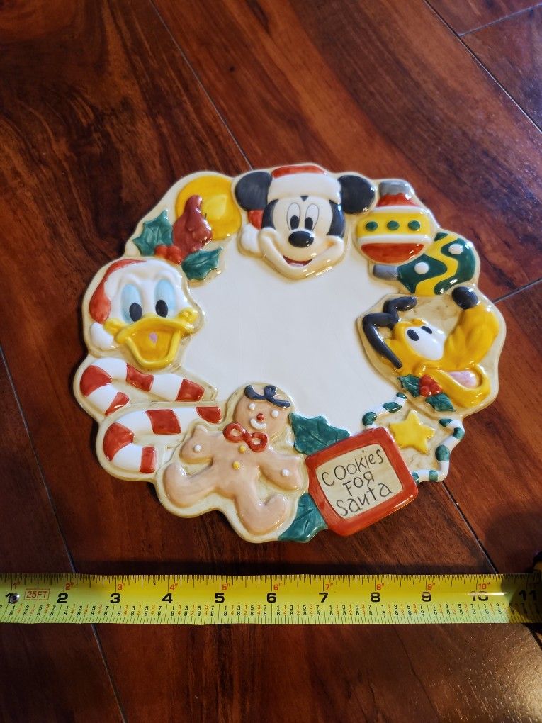 Vintage Disney Cookies For Santa Plate