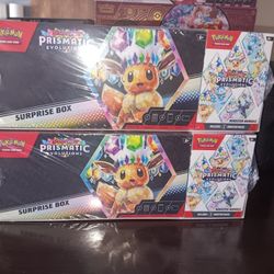 Pokemon Prismatic Surprise Box + Booster Bundle 2 Pack