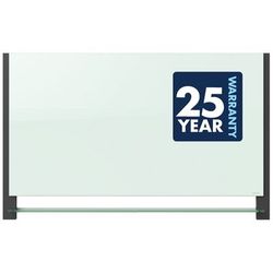 Magnetic Glass Dry-Erase Board with Invisible Mount, Wide Format, 50" x 28", Black Aluminum Frame. Pizarra 