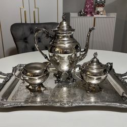 Beautiful William Rogers Sterling Tea Set