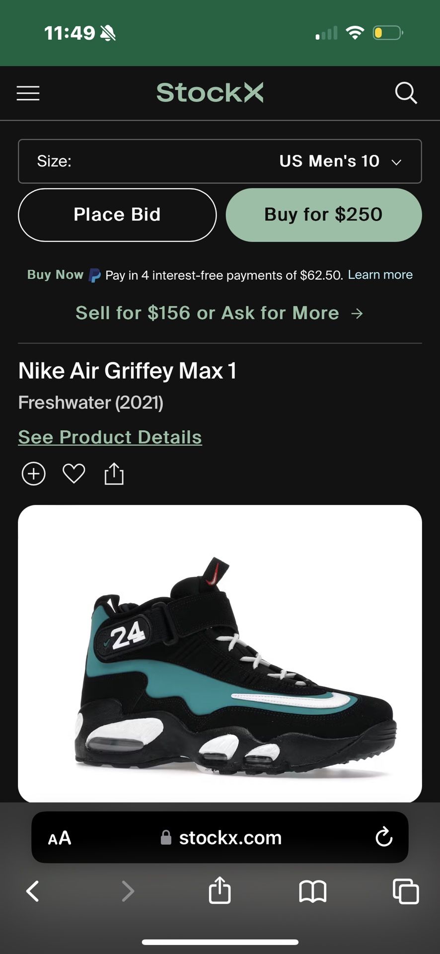 75$ For Red Jordan 6 Rings And Green, For The Kenny Griffens