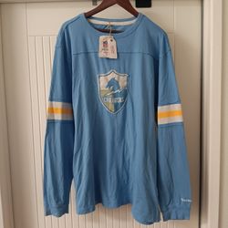 San Diego Chargers Men's Reebok Vintage Collection 100% Cotton Long Sleeve Tee XXL 