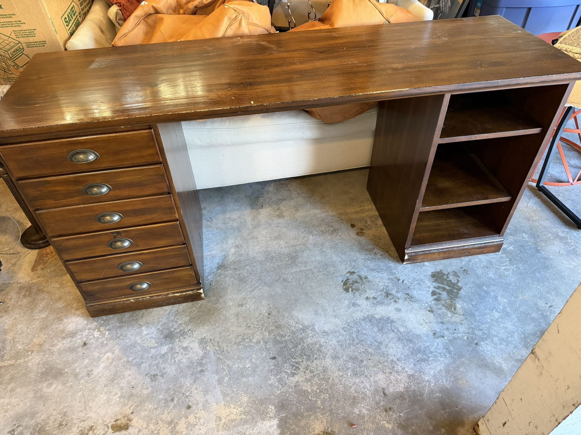 Pottery Barn Printer’s Desk – Solid Wood, Good Condition