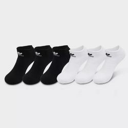 (3-Pack) adidas Originals Trefoil No-Show Socks - Black/White - Medium