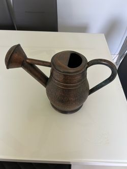 Beautiful French Copper Large Rose Arrosoir. Antique Garden Watering Can.