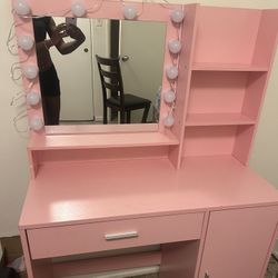 Pink vanity mirror 