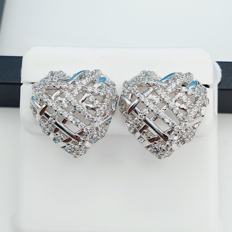 "925 Sterling Silver Cubic Zircon Earrings, UU1P7A7018
 
