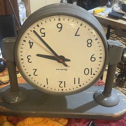 Antique Train station Double Sides Clock