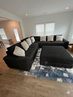 Fast Delivery Black Corduroy Sectional Couch Set Color Options Only $39 Down Payment 👉 PLEASE ASK FOR JON GREEN WHEN YOU ARRIVE!