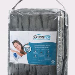 Beautyrest Electric 60” x 70” Plush Throw Grey

