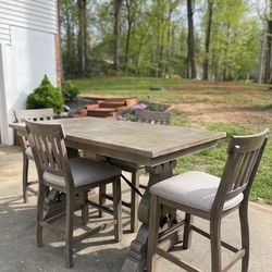Charthouse Gray Extendable Dining Set Counter Height 4 Chairs