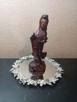 EXQUISITE Carved 7" Boxwood Guanyin, Goddess Of Compassion 
