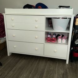 White Dresser 4 Drawers 2 Shelves