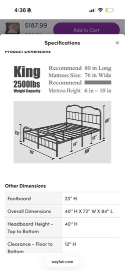 King Bed frame