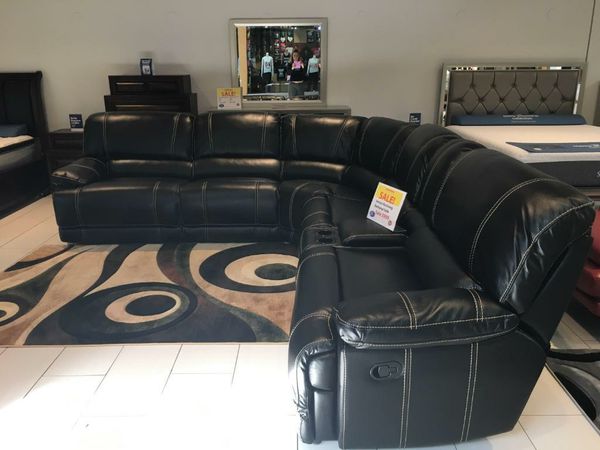 Venice Black Reclining Sectional Sofa $999. NO CREDIT CHECK FINANCING for Sale in Tampa, FL ...