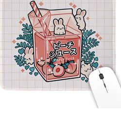Kawaii Milk Mouse Pad Girly Mouse Pad Cute Mouse Pad for Women, Computer Mouse Pad with Stitched Edge, Surface Smooth Bottom Rubber Non Slip Mouse Pad