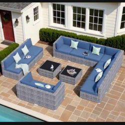 14 Piece Patio Outdoor Furniture Patio Set Brand New Inside The Box Large Modular Outdoor Sofa Set 🛺🛺✈️🚚🚎🆕
