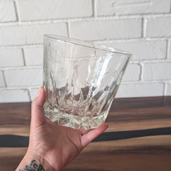 1940s Vintage Etched Glass Ice Bucket Barware Engraved Floral Design
