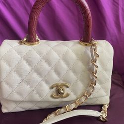 Lambskin Quilted CC Pearl Crush Wallet on Chain WOC White 