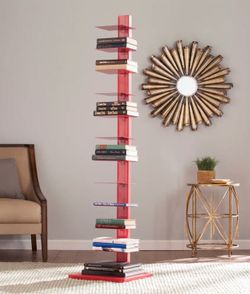 Spine Tower Book Shelf, Red