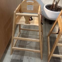 Baby High Chair Wood Solid 