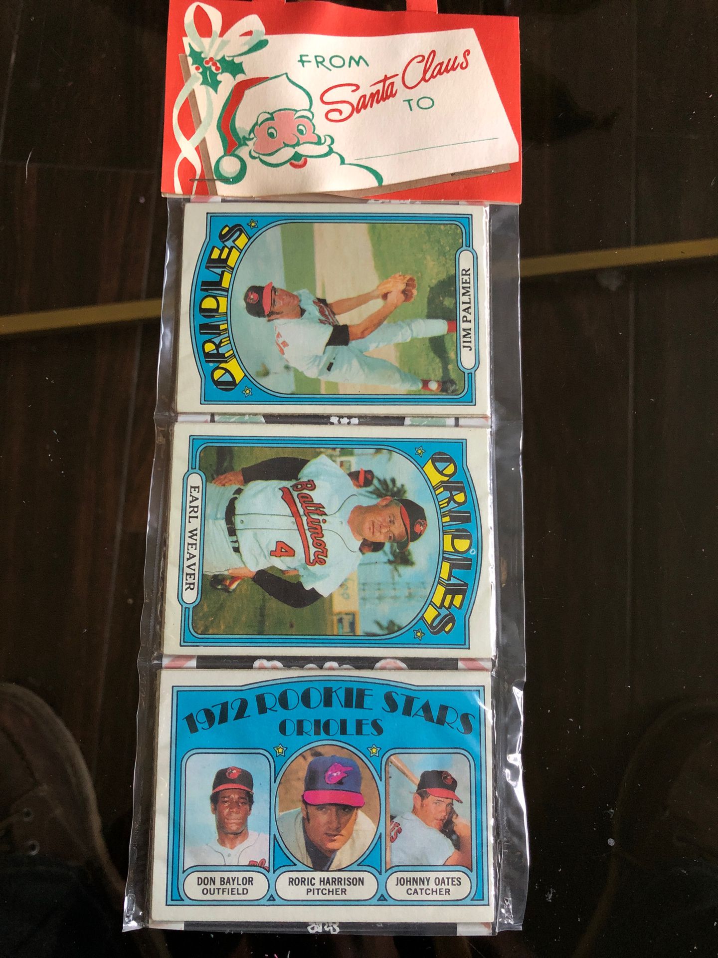 Uncut origins Christmas 1972 Orioles baseball pack 12 cards mint!