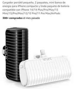 Cargador portátil pequeño, 2 paquetes, mini banco de energía para iPhone compacto y lindo paquete de batería compatible con iPhone 14/14 Plus/Pro/Max/