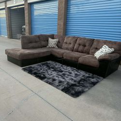 Sectional Couch Brown