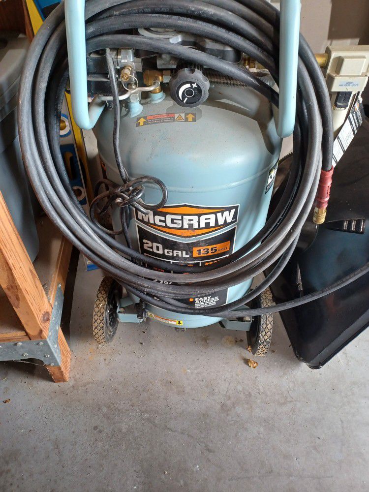 Mcgraw 20 Gallon Air Compressor With Dryer And Hose