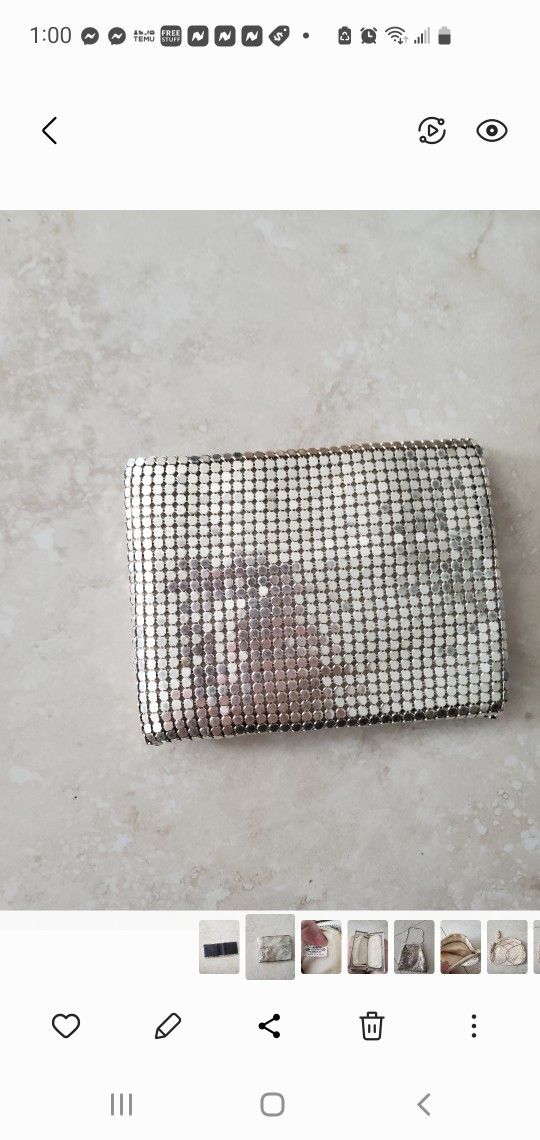 New Vintage Silver Mesh Wallet
