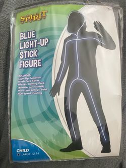 Halloween Spirit Blue Light-Up Stick Figure Costume