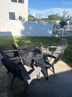 Patio Fireplace and Chair Set