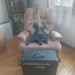 line 6 spider iv 75 and bc rich beast bronze series electric guitar.