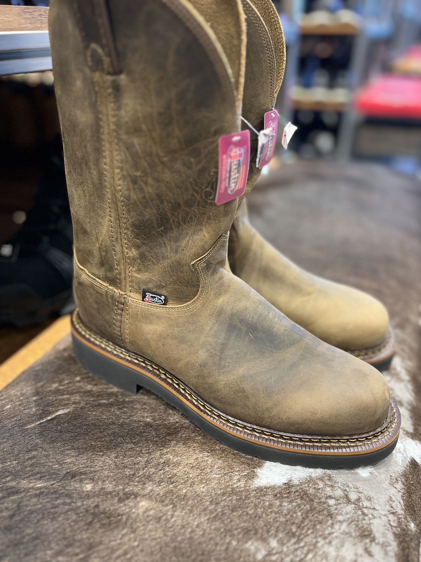 Justin Gaucho Men’s Work Boots 9