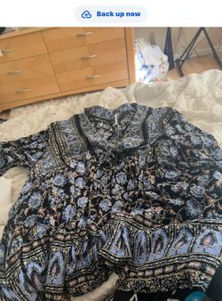 Free people, Boho, top blue and white size extra large