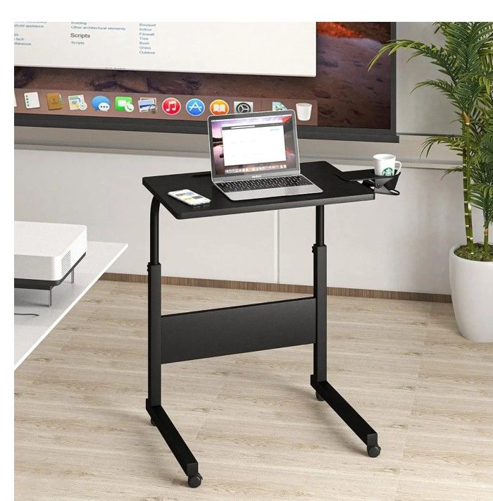 Klvied Mobile Tray Table Desk, Black
