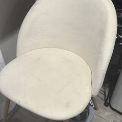 White With Gold Legs Chair 