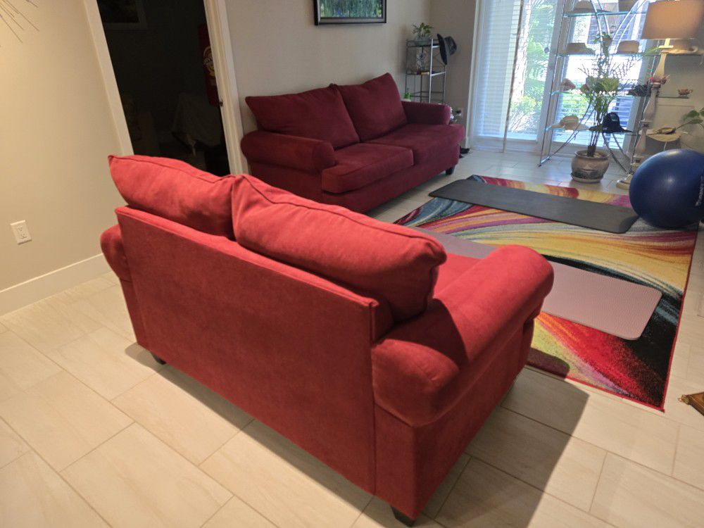 Red Sofa Set