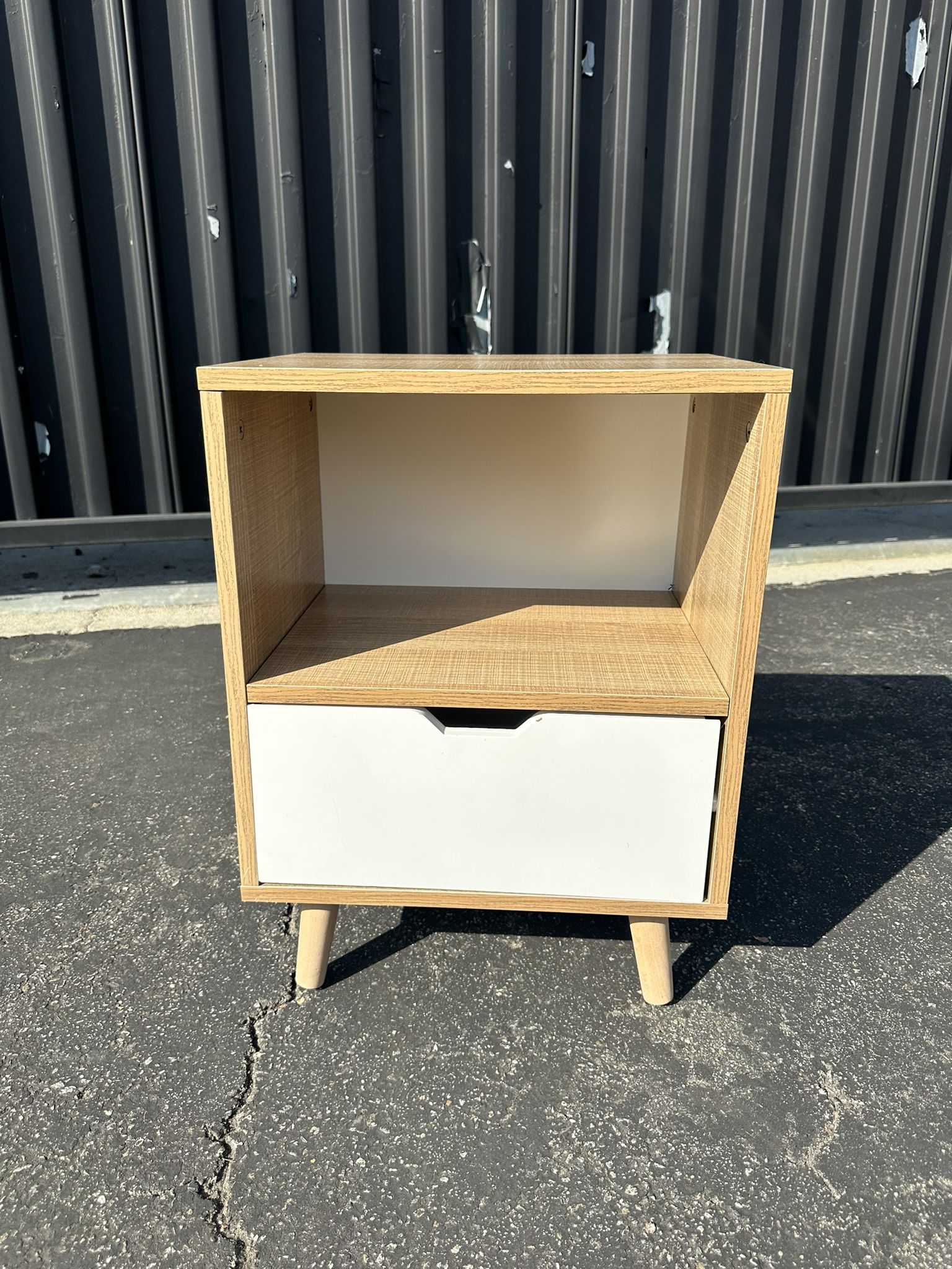 Modern Wooden 2-Tier Nightstand End Table