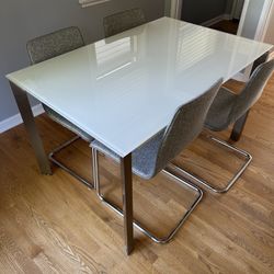 Kasala Glass Top Kitchen Dining Table Extendable