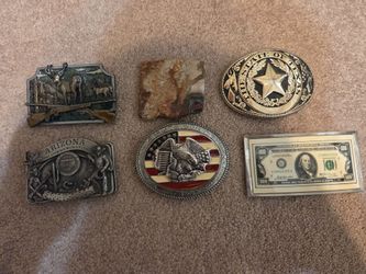 Lot of 6 Vintage Western Belt Buckles