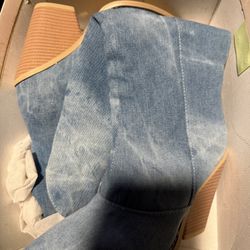 Denim Material Boots 