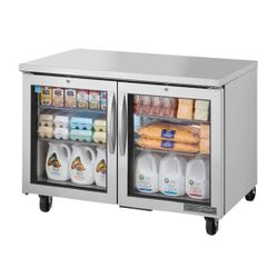 True TUC-48G-LP-HC Undercounter Two Door Merchandiser
