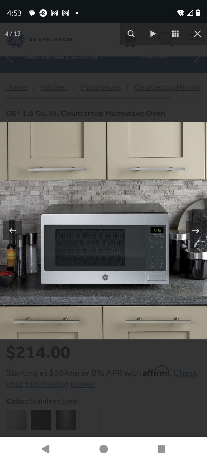 GE Appliances Countertop Microwave