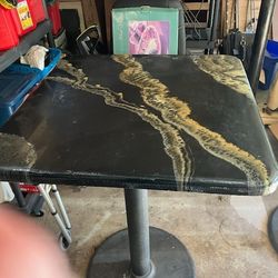 High -Top Patterned Resin Tables x 2