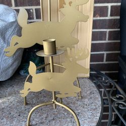 Gold Metal Deer Candle Holders 