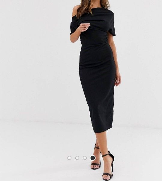 Asos Design Shoulder Pencil Dress 